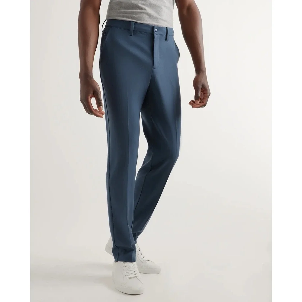 Quince Ultra Stretch 24/7 Smart Chino Pants Ocean Blue 42x34 Performance Casual